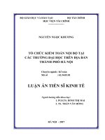 Tổ chức KTNB tại các trường đại học trên địa bàn thành phố Hà Nội