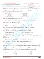 ĐỀ THI CHÍNH THỨC lần 1 2018