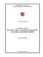 Tập bài giảng đạo đức học và giáo dục đạo đức cho học sinh phổ thông 