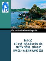 Báo Cáo Kết Quả Thực Hiện Công Tác Truyền Thông - Giáo Dục Năm 2014 Và Định Hướng 2015