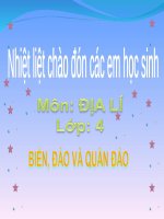 Bài giảng môn địa lý lớp 4: Biển, đảo và quần đảo