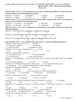 Tiếng anh  _ĐỀ THI THỬ THPT QUỐC GIA THPT CHUYÊN LƯƠNG VĂN CHÁNH 2017