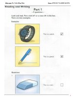 8 practice tests starters và từ vựng, ngữ pháp STARTERS.