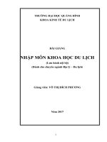 Bài giảng nhập môn khoa học du lịch 