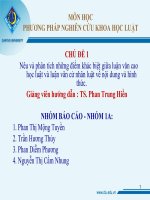 Báo cáo chủ đề: Nêu và phân tích những điểm khác biệt giữa luận văn cao học luật và luận văn cử nhân luật về nội dung và hình thức