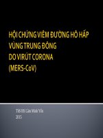 Hội chứng Viêm đường hô hấp vùn Trung đông do Virut Corona Mers CoV ThS Lâm Minh Yến