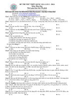 ĐỀ THI THỬ lần i   2016  GIẢI đáp hóa học _ ĐỀ THI THỬ THPT QUỐC GIA MÔN HOÁ 2016