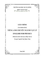 Bài giảng tiếng anh chuyên ngành vật lý (dành cho hệ cđ vật lý) 