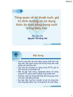 CHUYÊN ĐỀ:Tổng quan về kỹ thuật nuôi, giá trị dinh dưỡng và sử dụng thức ăn tươi sống trong nuôi trồng thủy sản