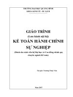 Giáo trình kế toán hành chính sự nghiệp 