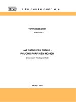 TCVN Hạt giống cây trồng  Phương pháp kiểm nghiệm