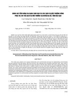 ĐÁNH GIÁ TIỀM NĂNG đa DẠNG SINH học và các DỊCH vụ môi TRƯỜNG RỪNG 