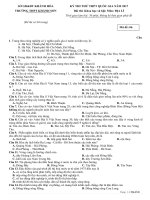 Ôn thi trắc nghiệm môn Địa lý lớp 12 đề số 6