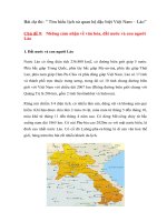 Bài dự thi: “ Tìm hiểu lịch sử quan hệ đặc biệt Việt Nam – Lào”  Chủ đề 9:   Những cảm nhận về văn hóa, đất nước và con người Lào