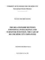 The relationship between emotional intelligence and turnover intention the case of ho chi minh city employees 