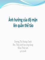 cHUYÊN ĐỀ :Ảnh hưởng của độ mặn lên quần thể tảo