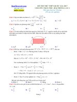 Đề thi thử THPT 2017 môn Hóa trường THPT chuyên Trần Phú Hải Phòng Lần 1 File word Có lời giải chi tiết
