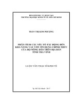 Phân tích các yếu tố tác động đến khả năng vay vốn tín dụng chính thức của hộ nông dân trên địa bàn tỉnh trà vinh 