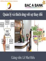 BÀI GIẢNG Quản lý và thích ứng với sự thay đổi