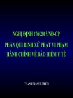 Bài Giảng Nghị Định 176/2013/Nđ-Cp Phần Qui Định Xử Phạt Vi Phạm Hành Chính Về Bảo Hiểm Y Tế