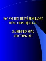 Học Sinh Hiểu Biết Về Bệnh Lao Để Phòng  Chống Bệnh Lao - Giải Pháp Bền Vững Cho Tương Lai