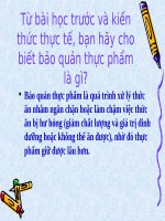 BÀI GIẢNG Bảo quản  thịt, trứng, cá  và sữa