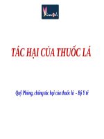 BÀI GIẢNG TÁC HẠI CỦA THUỐC LÁ