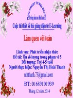 Lĩnh vực: Phát triển nhận thức Đề tài: Ôn số lượng trong phạm vi 5