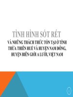 Tình hình sốt rét và những thách thức tồn tại ở tỉnh Thừa Thiên Huế và huyện Nam Đông, huyện biên giới A Lưới, Việt Nam