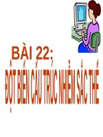 BÀI GIẢNG ĐỘT BIẾN CẤU TRÚC NHIỄM SẮC THỂ