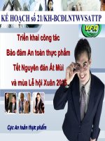 Triển khai công tác Bảo đảm An toàn thực phẩm Tết Nguyên đán Ất Mùi và mùa Lễ hội Xuân