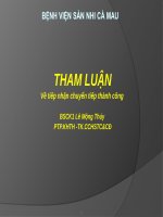 THAM LUẬN Về tiếp nhận chuyển tiếp thành công