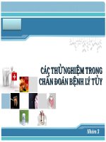 CÁC THỬ NGHIỆM TRONG CHẨN ĐOÁN BỆNH LÝ TỦY
