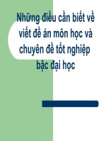 Những điều cần biết về viết đề án môn học và chuyên đề tốt nghiệp  bậc đại học