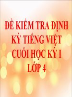 Đề Kiểm Tra Định Kỳ Tiếng Việt Cuối Học Kỳ I Lớp 4