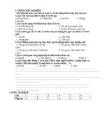 Câu hỏi trắc nghiệm địa lí 8 có đáp án 