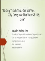 Những Thách Thức Đối Với Việc Xây Dựng Một Thư Viện Số Hiệu Quả