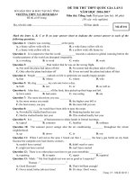 ĐỀ 11 _ĐỀ THI THỬ THPT QUỐC GIA 2017 MÔN ANH THPT ĐỨC THỌHÀ TĨNH MÔN ANH THPT ĐỨC THỌHÀ TĨNH