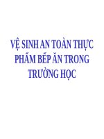 VỆ SINH AN TOÀN THỰC PHẨM BẾP ĂN TRONG TRƯỜNG HỌC