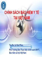 CHÍNH SÁCH BẢO HIỂM Y TẾ TẠI VIỆT NAM