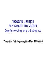 THÔNG TƯ LIÊN TỊCH Số 13/2016/TTLT-BYT-BGDĐT Quy định về công tác y tế trường học