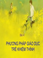 PHƯƠNG PHÁP GIÁO DỤC TRẺ KHIẾM THÍNH