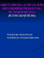 nghiên cứu hình thái , cấu trúc gan , đường kính và phổ doppler tĩnh mạch cửa qua siêu âm ở bệnh nhân xơ gan (đề cương ckii nội tiêu hóa)