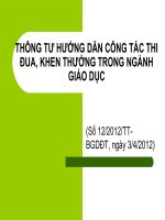 THÔNG TƯ HƯỚNG DẪN CÔNG TÁC THI ĐUA, KHEN THƯỞNG TRONG NGÀNH GIÁO DỤC