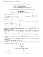 ĐỀ THI VÀO 10 THPT MÔN TOÁN TỈNH TÂY NINH 2015 2016 