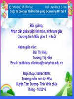 Bài giảng: Nhận biết phân biệt hình tròn, hình tam giác Chương trình Mẫu giáo 3 - 4 tuổi