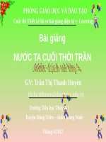 Bài giảng NƯỚC TA CUỐI THỜI TRẦN
