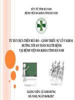 Tư Duy Dựa Trên Rủi Ro – Giảm Thiểu Sự Cố Y Khoa   Hướng Tới An Toàn Người Bệnh Tại Bệnh Viện Đa Khoa Tỉnh Hà Nam