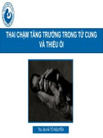 BÀI GIẢNG THAI CHẬM TĂNG TRƯỞNG TRONG TỬ CUNG VÀ THIỂU ỐI