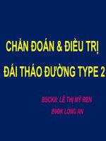CHẨN ĐOÁN & ĐIỀU TRỊ   ĐÁI THÁO ĐƯỜNG TYPE 2